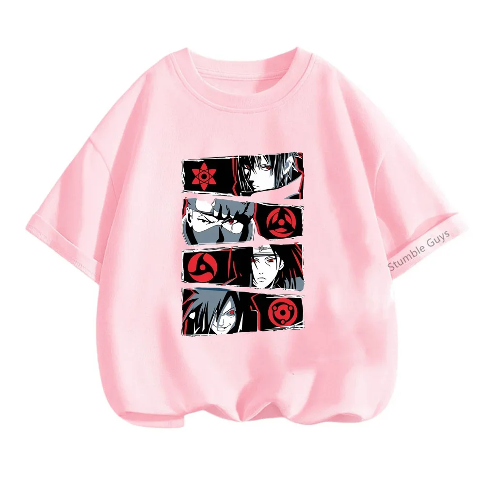 Anime Narutoes Tshirt Kids Boys Clothes Girls T-shirt Cartoon Tees Children Summer Teen Short Sleeve Tops Fashion Kids Clothing