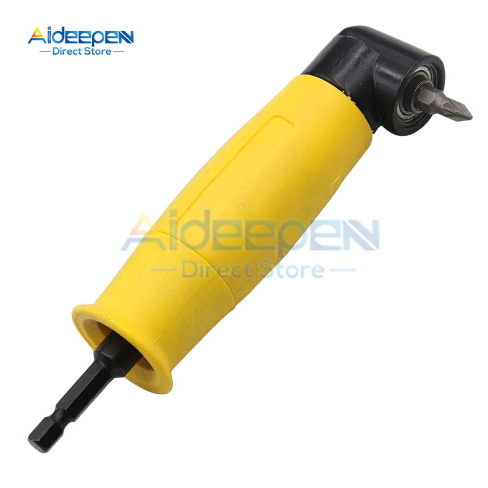 90 Degree Electric Screwdriver With Yellow Extended Hexagonal Handle And High Torque Universal Drill Screwdriver Head