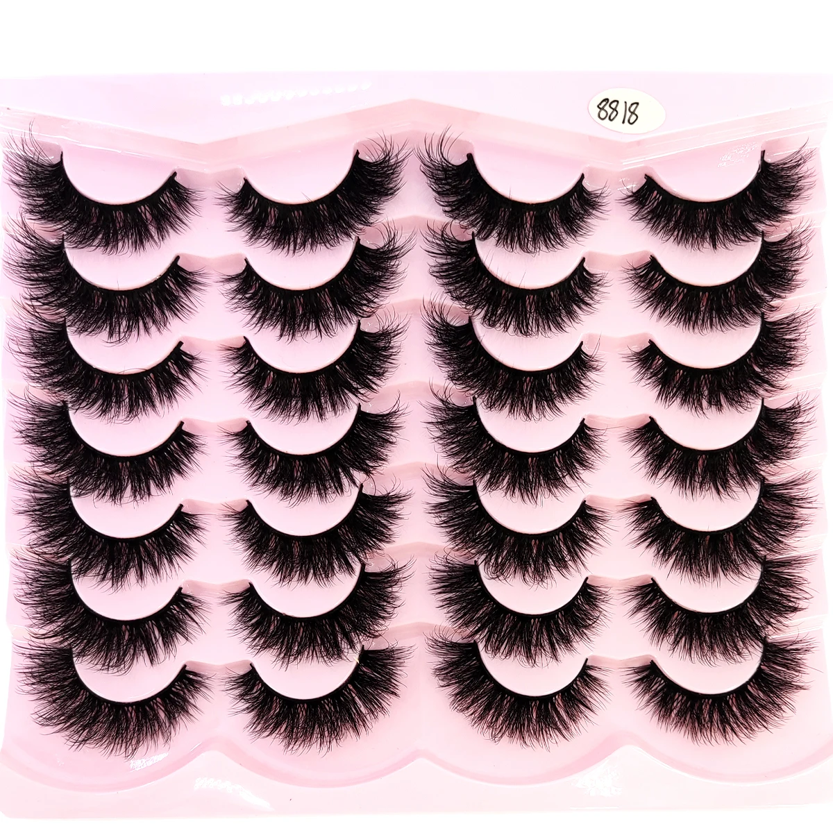 New 14 pairs of 3D artificial mink eyelashes with fluffy and flexible curls natural feather effect lightweight flexible eyelashe