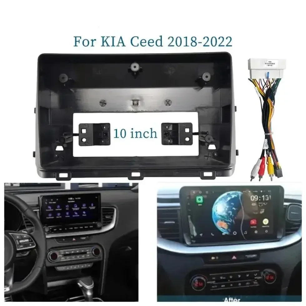 

Для KIA Ceed 2018-2022 10-дюймовая Автомобильная рамка, адаптер, Android радио приборная, комплект панелей