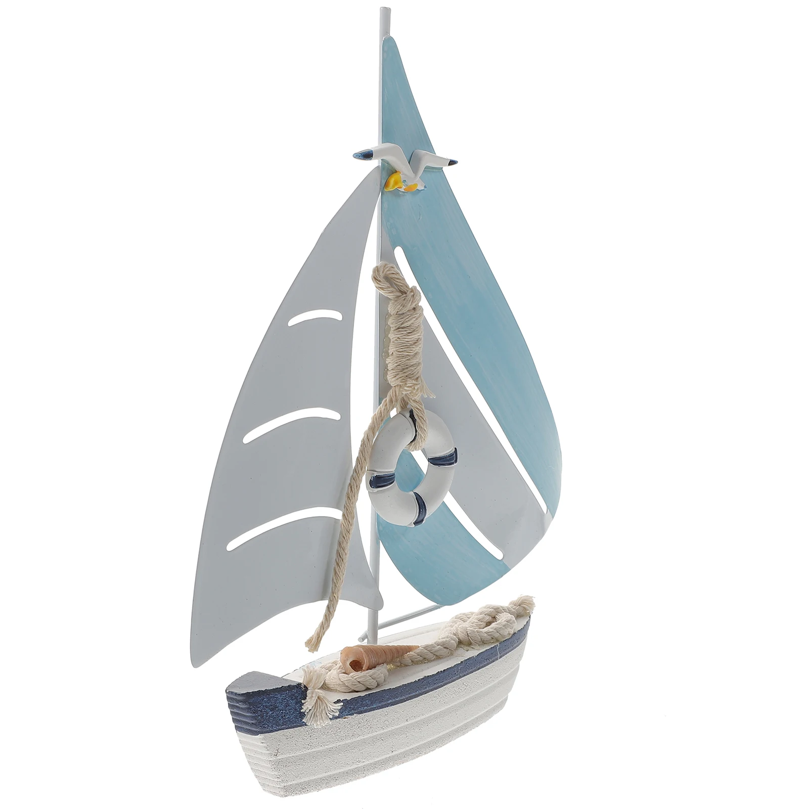 

Mediterranean Sailboat Decor Wooden Iron Model Vintage Home Office Bedroom nament Seaside Craft Sailboat Theme Party Supplies