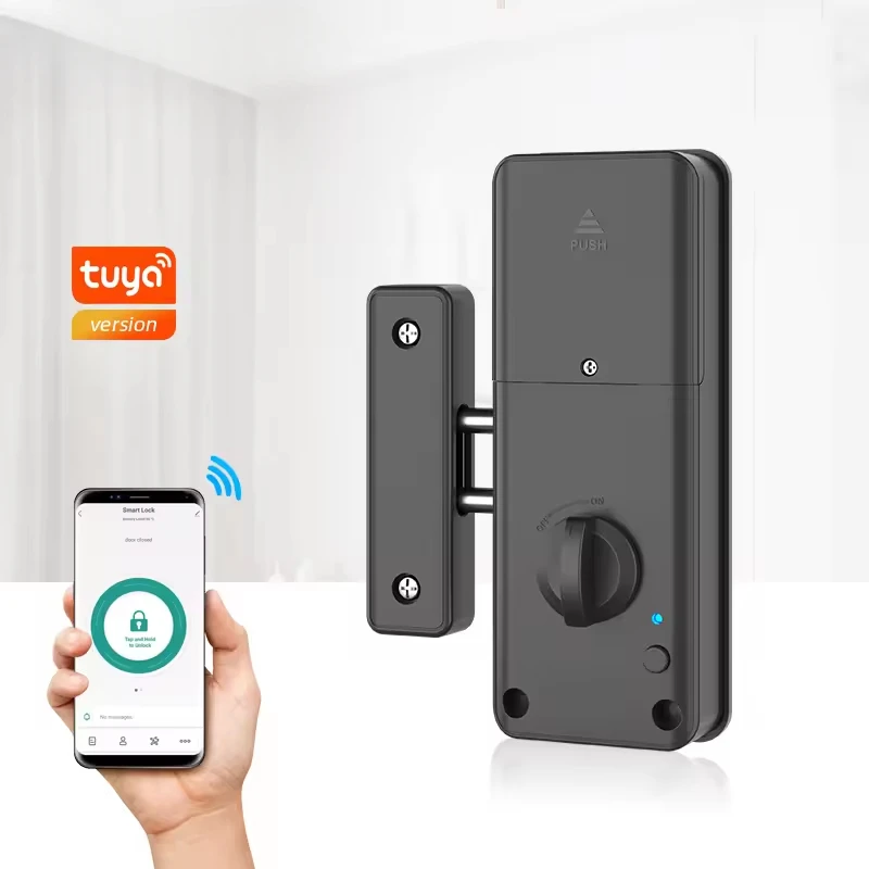 

Tuya Smart Electric Motor Lock App Keyless Entry Door Bolt Lock Concealed Invisible Installation IC Card Lock for Wooden Door