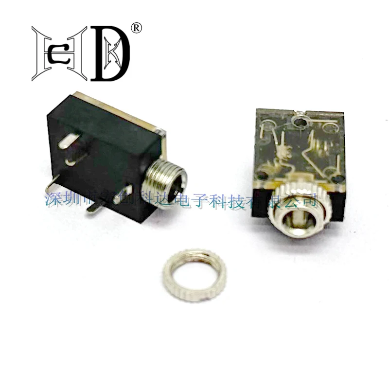 5pcs PJ-324M PCB Mount Horizontal 3.5mm Plastic Female Stereo Audio Socket Phone Jack Connector