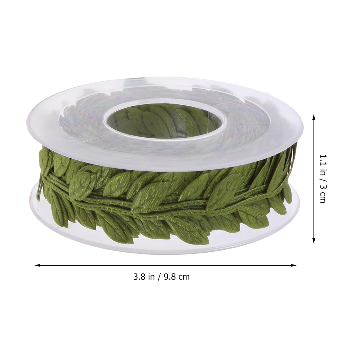 

15M Leaves Pattern Ribbon Wedding Festive Party Decor Gift Packing Ribbon Garment Accessory for DIY Sewing Decoration (Green)