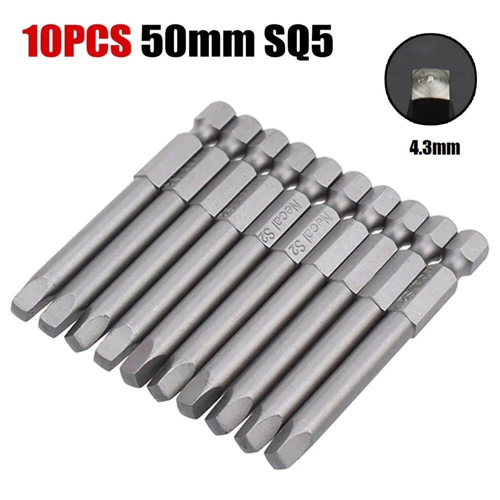 Square Head Screwdriver Bit Hand Tools SQ1 SQ2 SQ5 Screwdriver Strong Magnetic (1/4Inch) 6.35mm Alloy Steel Drill