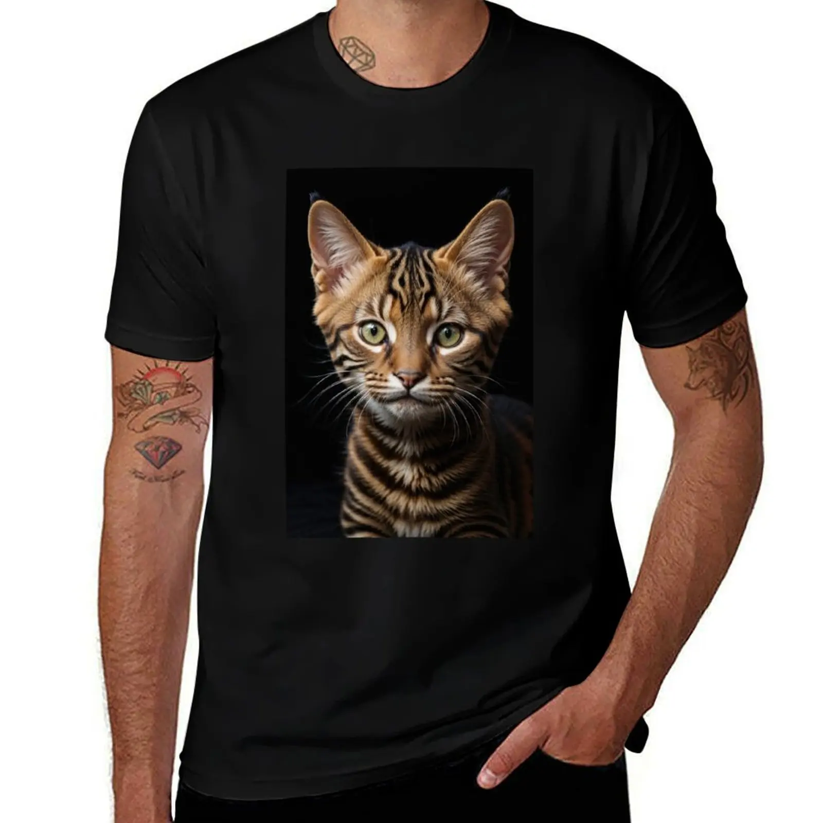 Camiseta Toyger cat, camisetas gráficas para hombre, Camiseta de algodón, paquete g, camisetas para hombre, camiseta