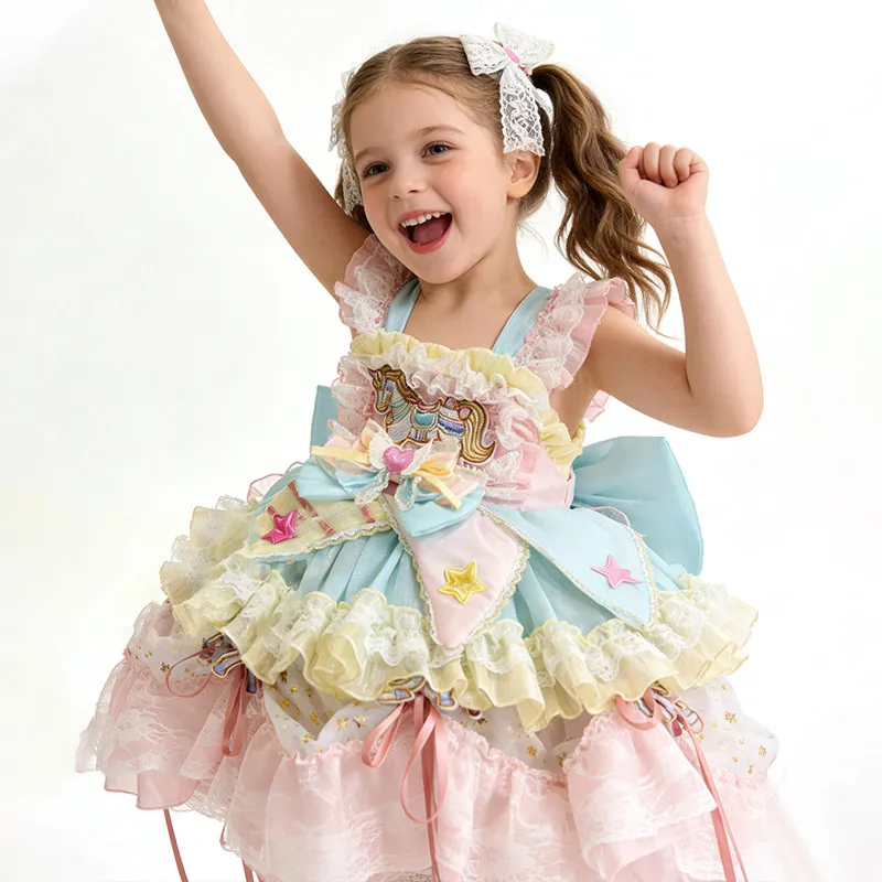 Robe de princesse Lolita pour filles, robe de tutu Lolita pour fête d'anniversaire de jeune fille, robe de demoiselle d'honneur pour mariage, boutique Carousel Taupe personnalisée