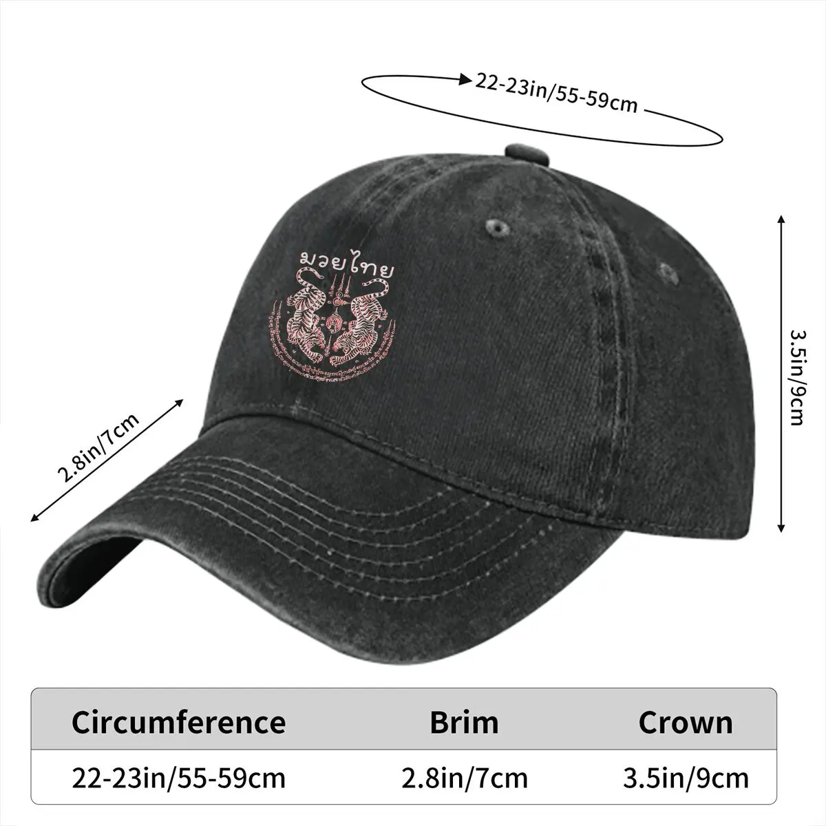 Muay Thai z tajską sztuką talizmanu Tiger Leap Czerwona czapka z daszkiem Mężczyźni Kapelusze Kobiety Daszek Ochrona Snapback Sztuki walki Czapki