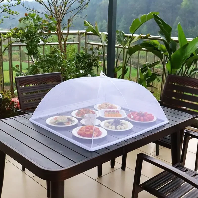 Foldable Food Net Cover Mosquito-proof Fly Popup Food Cover Umbrella Meal Vegetables Fruits Breathable Cover Kitchen Accessories