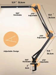 3 Lighting mode New LED Table lamp clamp 10W Rocker arm Table lamp Eye Dimmable Table lamp 10 brightness level