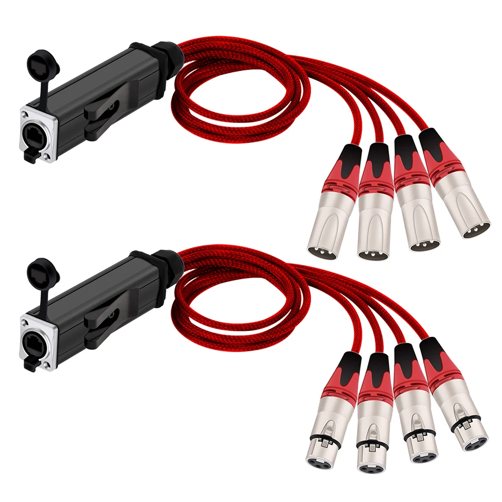 0.5M-5M 1 Pair Network Extender XLR To Ethernet Adapter 3-Pin Multi Network Stage, XLR Male And Female Cable Stage Audio RJ45