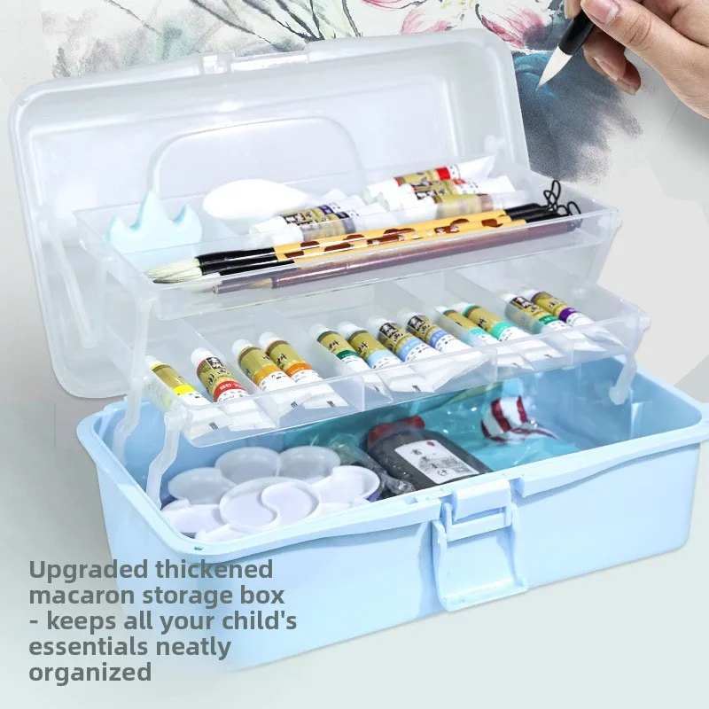 Chinese Painting Pigment Kit for Students, 12 Colour 12 ml Water Based Pigment Set with Calligraphy Brushes and Mixing Dish, 14