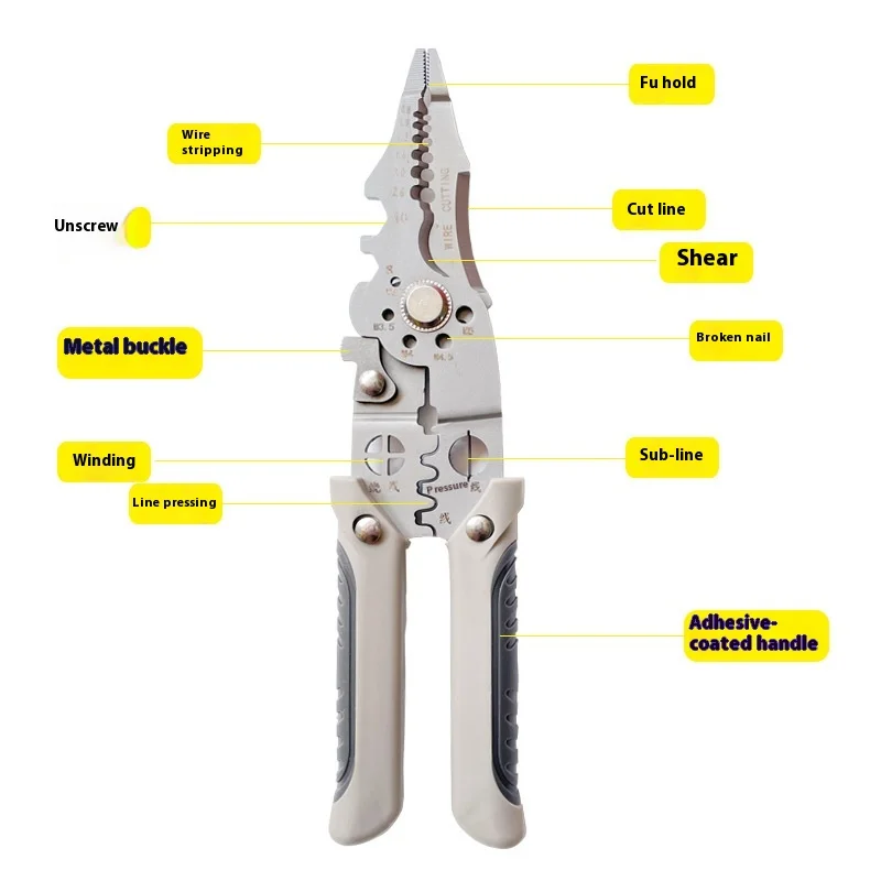 Alicates pelacables, herramienta de reparación de cables multifuncional, herramientas manuales