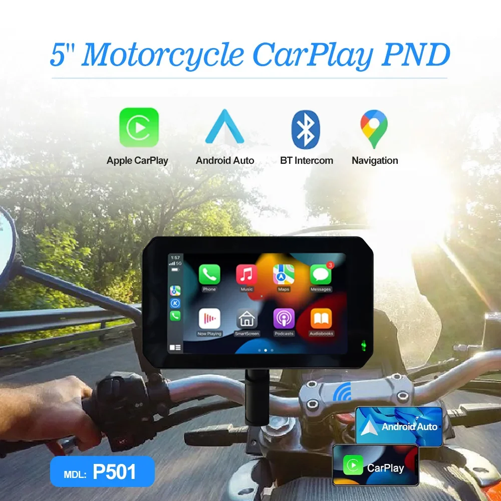 SUNWAYI Motorcycle GPS Navigator Waterproof 5 Inch Portable Universal Car Play for Motorcycles Motorcycle  Linux Support