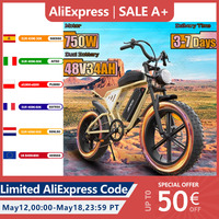Jansno X70 Electric Bicycle 750W Powerful Motor 48V34AH Removable Battery Mountain Electric Bike 20*4.0-In Fat Tire City E-bike