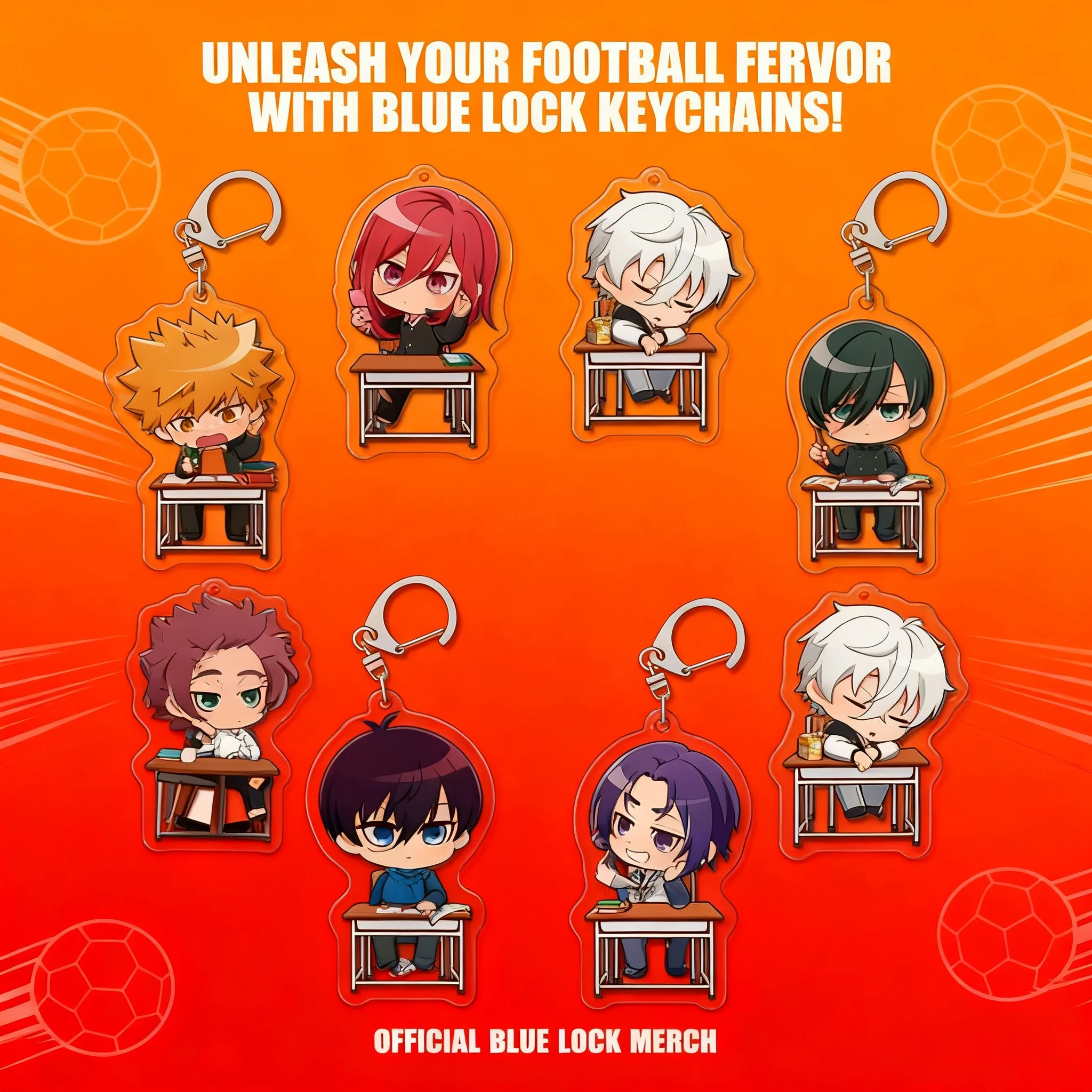 

Blue Lock Q Version Desk Series Keychain Acrylic Keychain Hanging Accessories Isagi Yoichi Bachira Meguru Chigiri Hyoma Blue