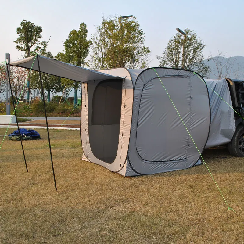 SUV Tailgate Tent with Awning Shade Waterproof Windproof Hatchback Camping Car Tent, Universal Fit Most SUV/ Van/ MPV/ CUV