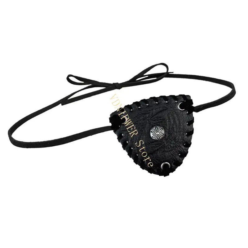 Hombres Patches pirata medieval Patches cuero Cubiertas ojos en relieve vintage D08E