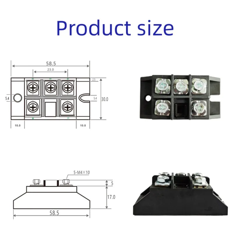 MDS100-16 75A 90A 100A 25A 15A 30A 40A 50A 75A  90A Three-phase Rectifier Module  AC/DC module 60A 1600V  3-Phase Diode Bridge