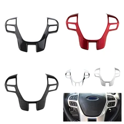 Car Steering Wheel Panel Cover Sequins Sticker for Ford Ranger Everest Endeavour 2015 2016 2017 2018 2019 2020 2021 ABS Styling