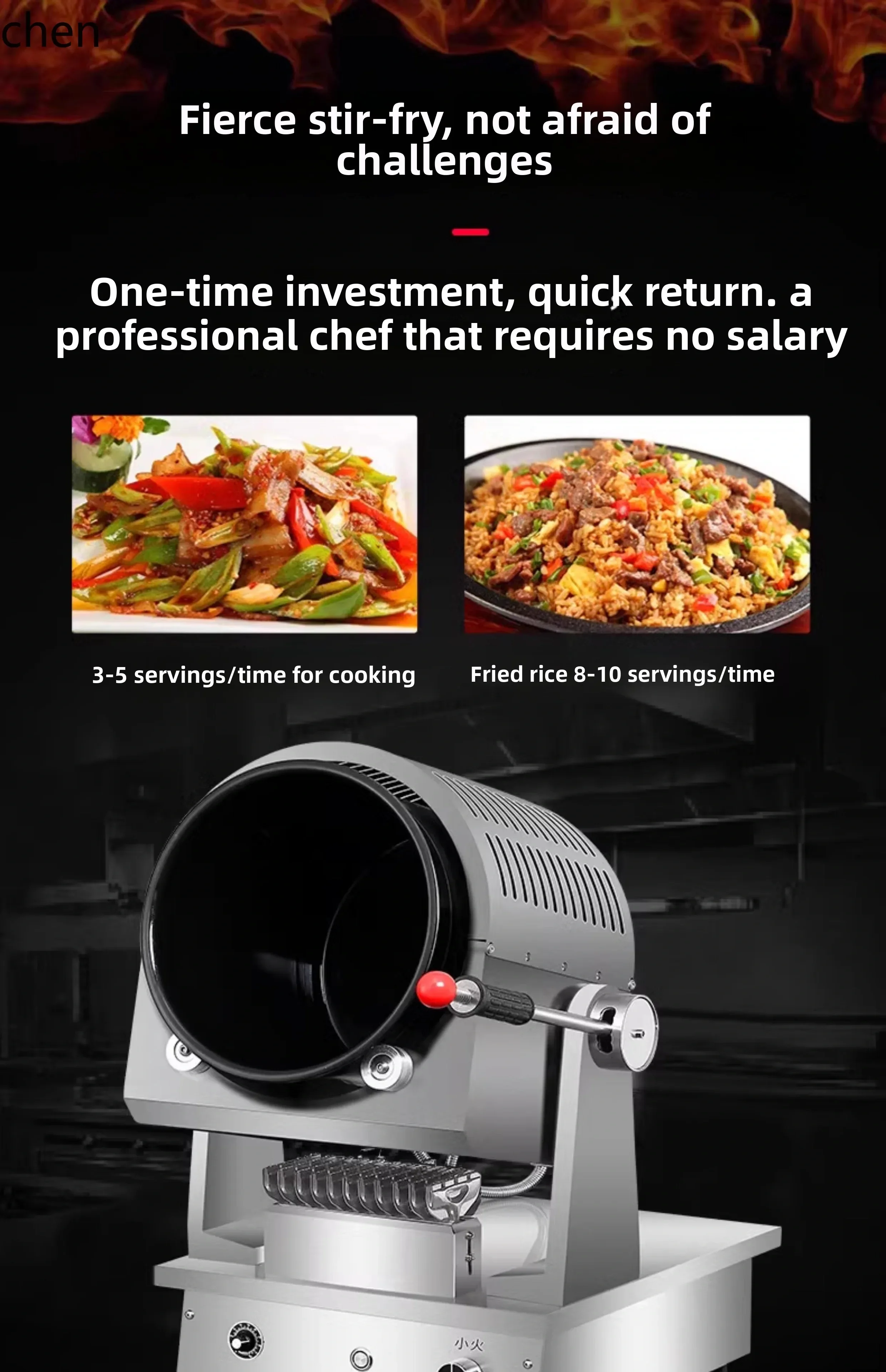 

LXC large intelligent automatic cooking machine export commercial desktop drum fried rice gas cooking machine