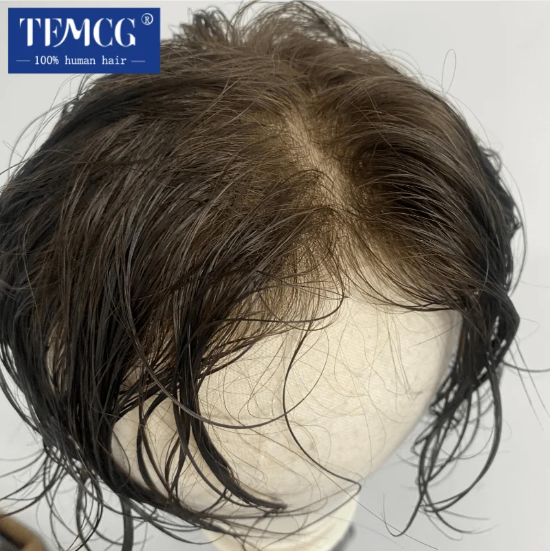 Male Hair Prosthesis Ultra-Thin 0.02-0.03mm Skin V-looped Men Wigs Remy Human Hair Invisible Hairline Men's Capillary Prothesis