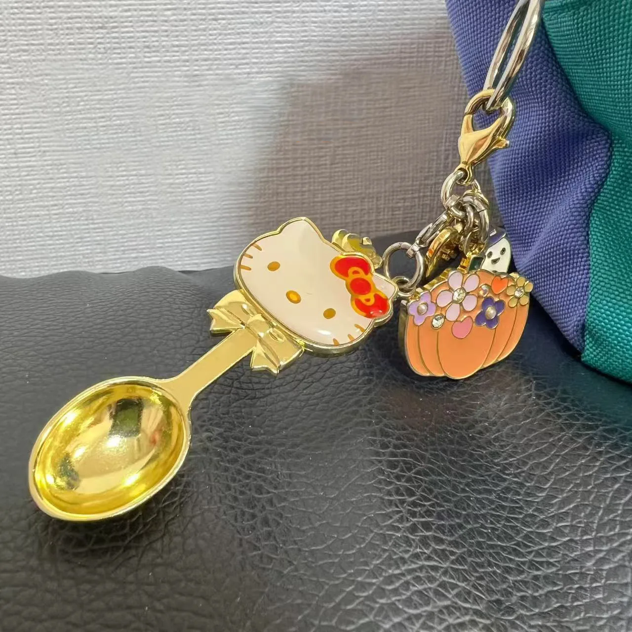 Японская подвеска-ложка с большим лицом «Hello Kitty», KT Cat, мини-милая сумка, подвесной брелок, аниме, кавайная фигурка, игрушка, подарки