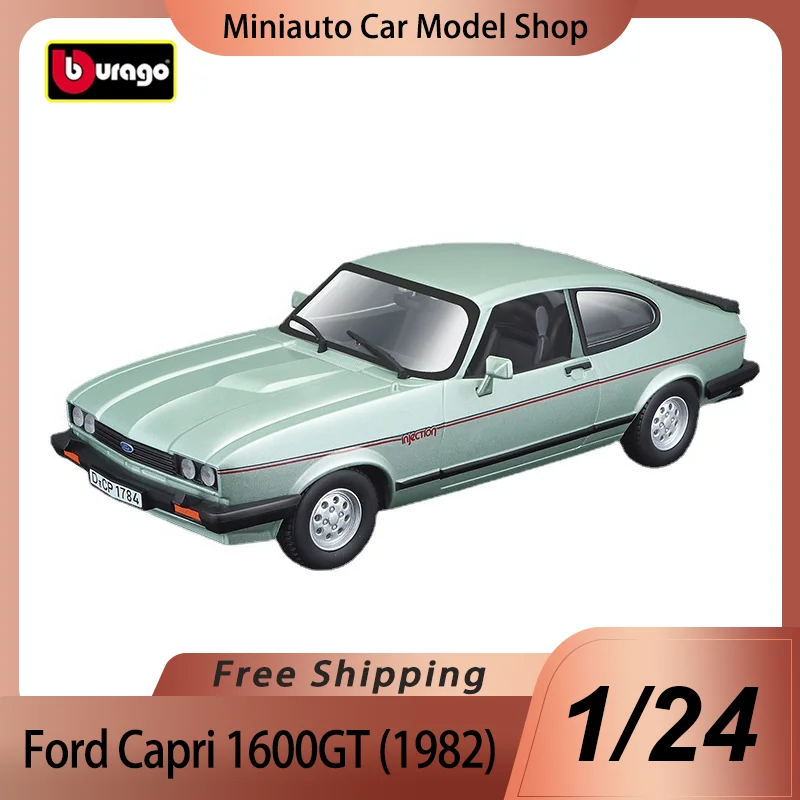 

In Stock Bburago 1:24 Ford Capri 1600gt (1982) Alloy Miniature Diecast Model Ford Vintage Car Model Toys Christmas Kids Gift