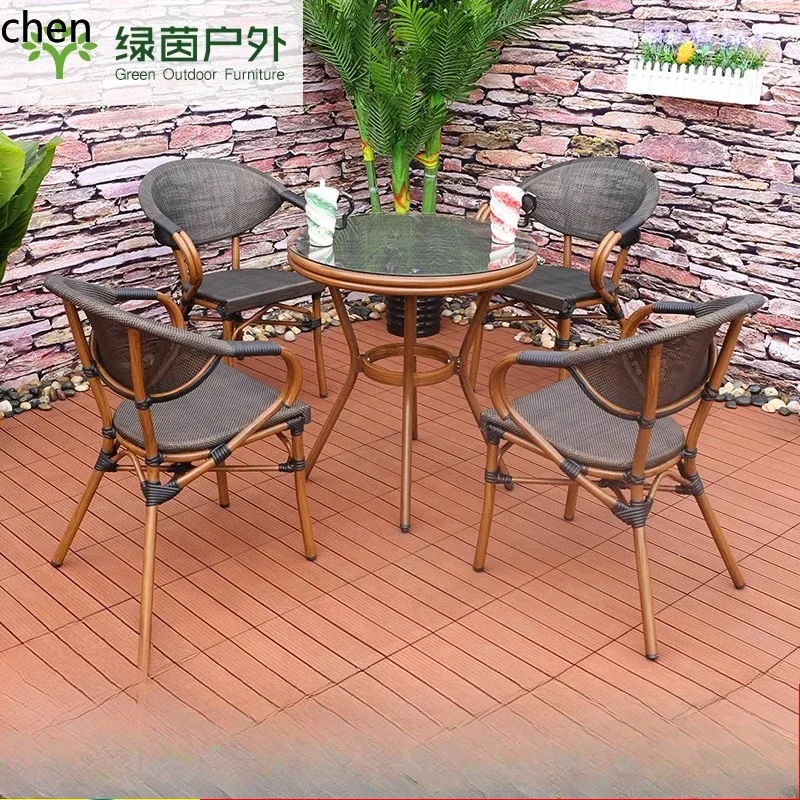 TQH-c13  Outdoor Rattan Table and Chair Outdoor Terrace Garden Leisure Furniture Set