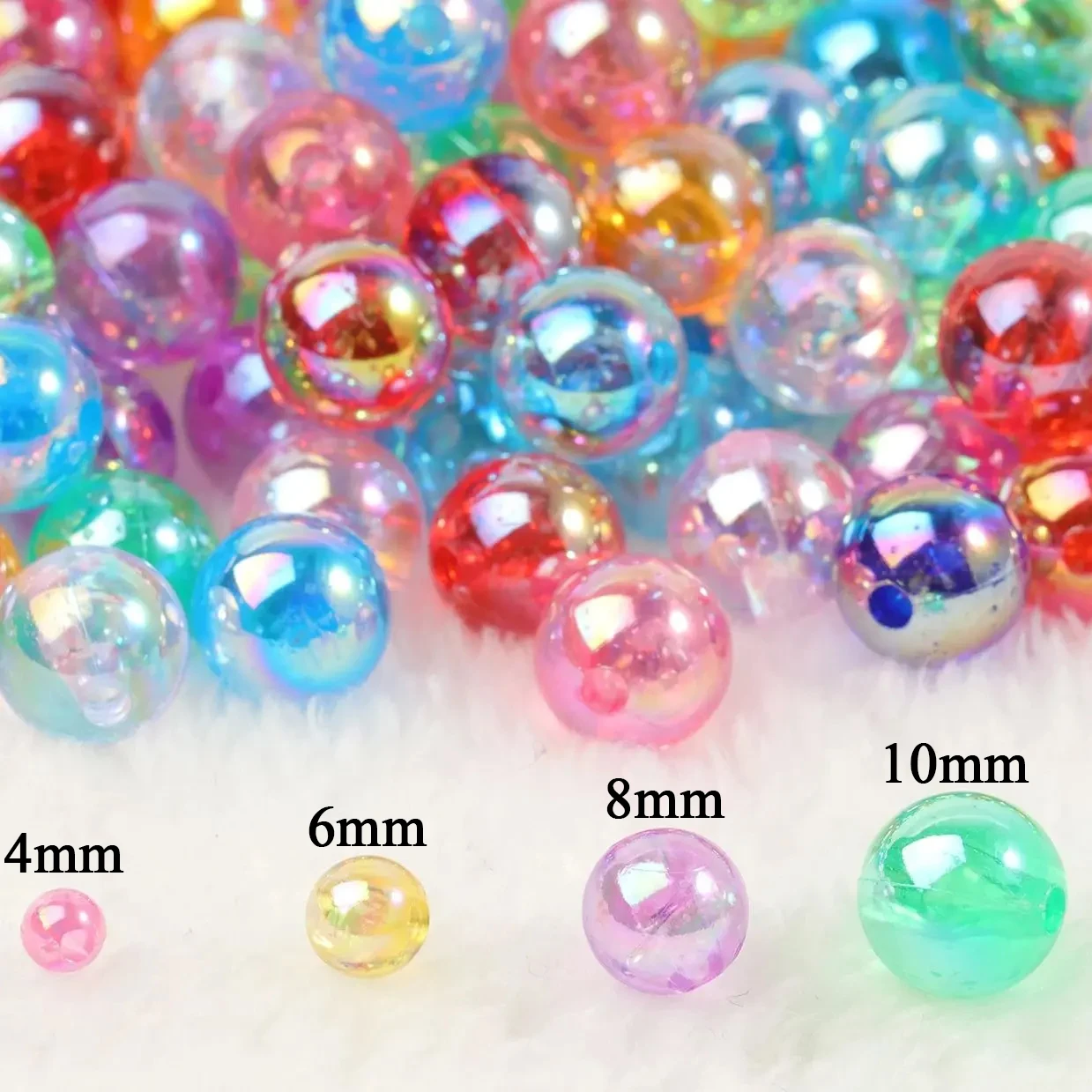 50/100/300/1000Pcs Mixed Color Clear Acrylic ABS Pearl Bead Round Loose Beads For Jewelry Making DIY Bracelet Accessories 4-10MM