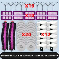 Compatible For ( Midea VCR V15 Pro Ultra / Eureka J15 Pro Ultra ) Spare Parts Main Side Brush Filter Mop Dust Bag Accessories