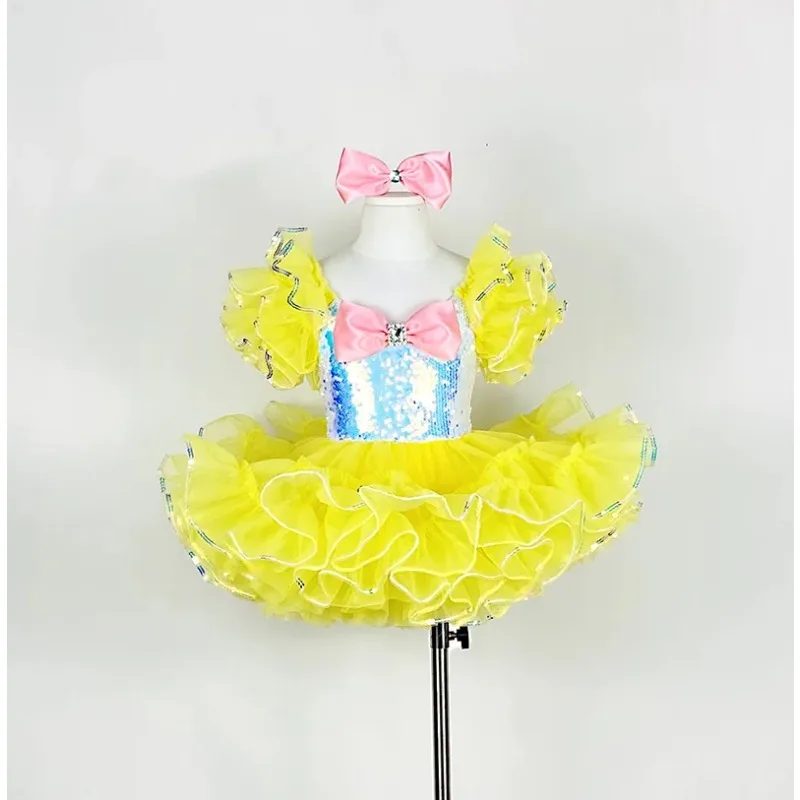 

Girls Ballroom Clothing Sequined Modern Dance Tutu Dress Jazz Dance Cosplay Costume Stage Wear Wedding Princess Dress Suit
