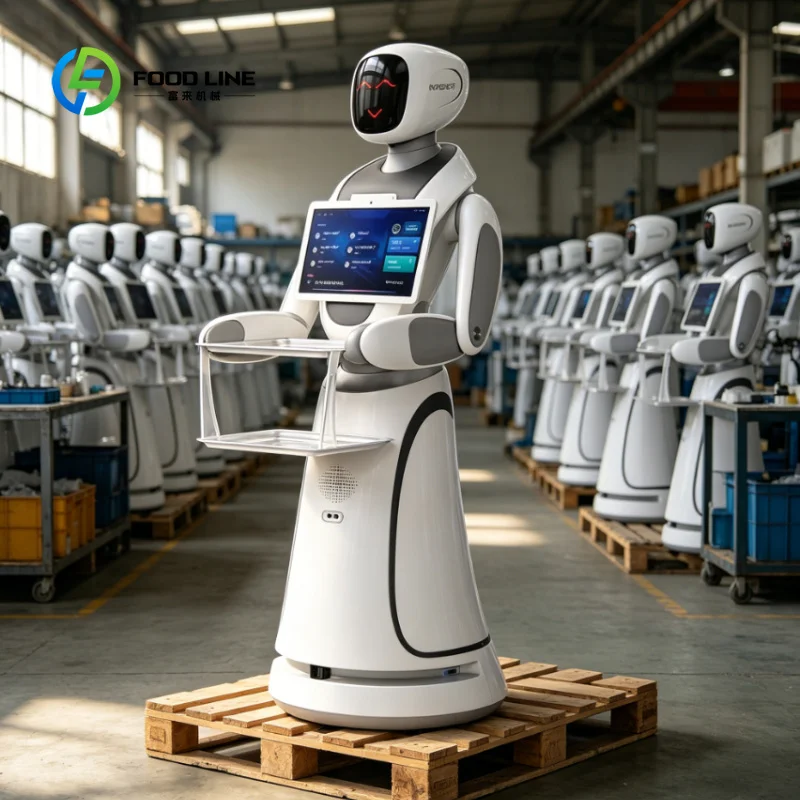 Customized Humanoid Reception Robot Touch Screen Guide & Food Delivery Robot for Hotel Restaurant Service Lobby Consultation