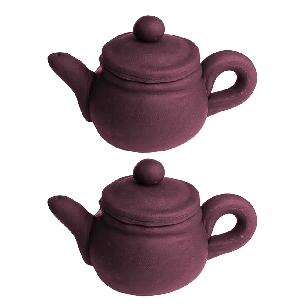 

2 Pcs Teapot Shape Cake Toppers Creative Resin Decorations for Party Supplies Cartoon Cake Picks Cupcake Scenery