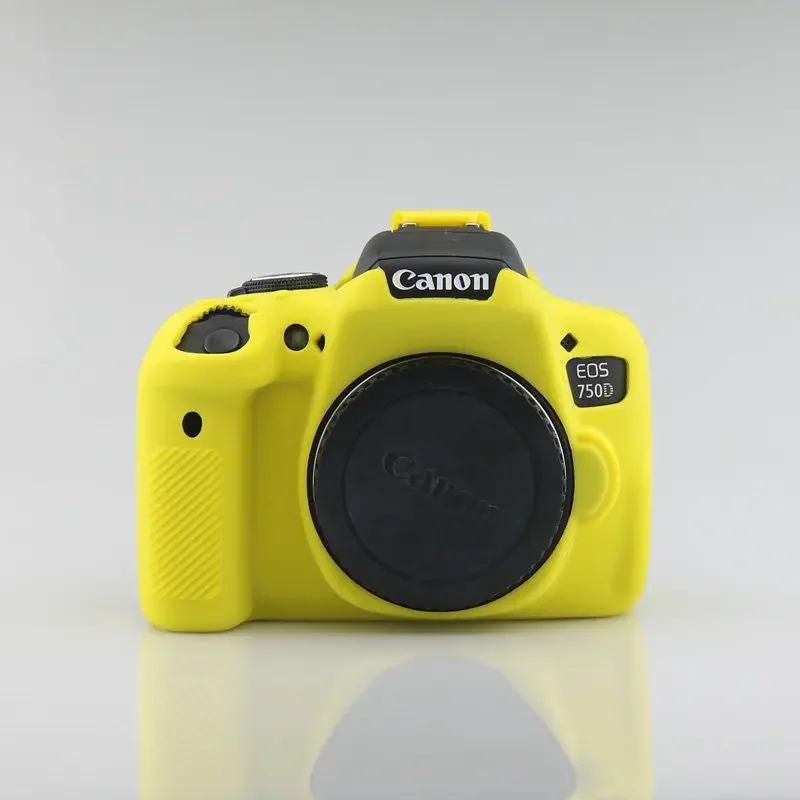 For Canon EOS 750D Silicone Armor Skin Case Body Cover Protector DSLR Camera Bag Rebel T6i