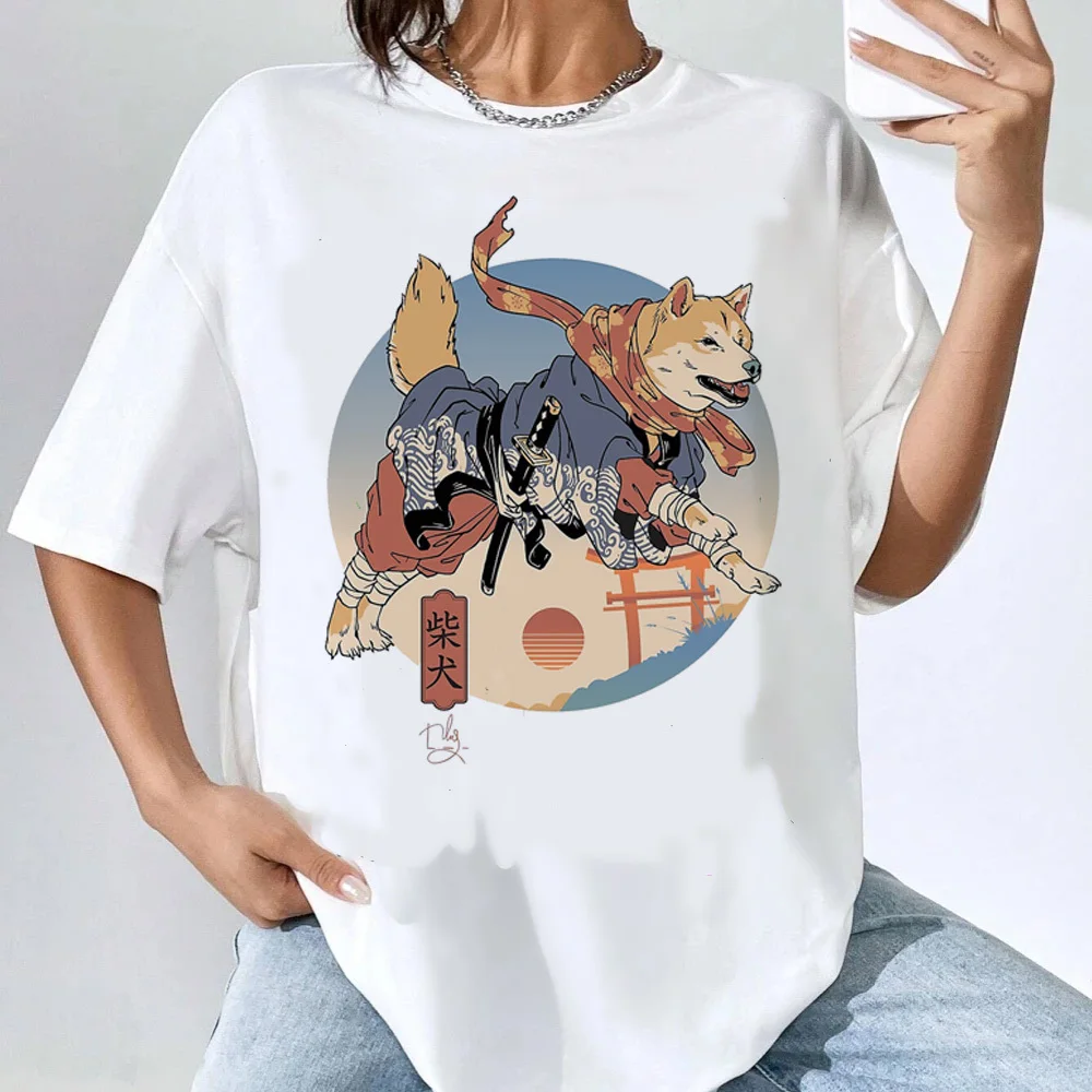 Shiba Inu top tees female Y2k Gothic Pop Culture women graphic top tees Digital Comfortable graphic anime aesthetic Classic