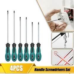 4Pcs Multipurpose Handle Screwdrivers Set With Magnetic Insulated Security Repair Hand Tools Cross/Straight Type Screw Driver