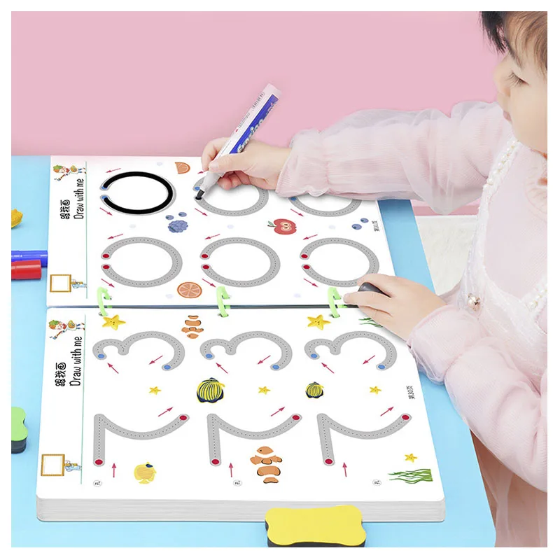 

Children Montessori Drawing Toys Pen Control Training Color Shape Math Match Game Set Toddler Learning Educational Toys for Kids