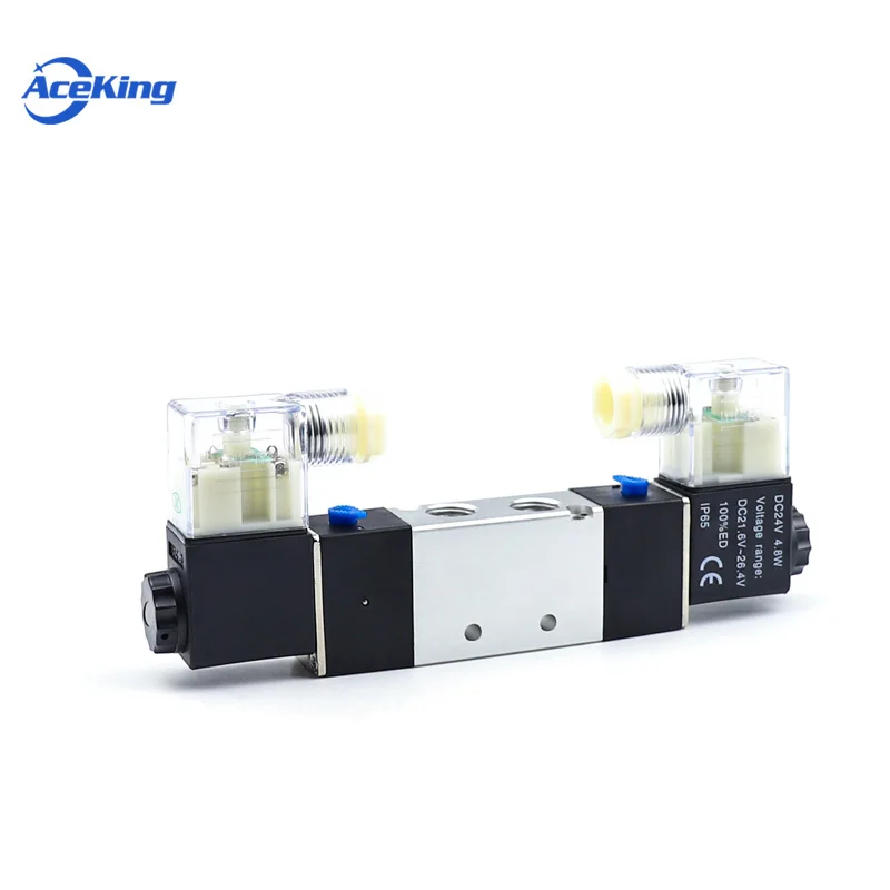 Electromagnetic valve 4V120/4V220/4V320/4V420-06/08/10/15DC24V two position five way double coil