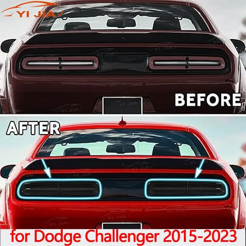 

YI JIA For Dodge Challenger 2015-2023 Car Rear Tail Light Lamp Decoration Cover Taillight Lamp Cover Exterior Accessories