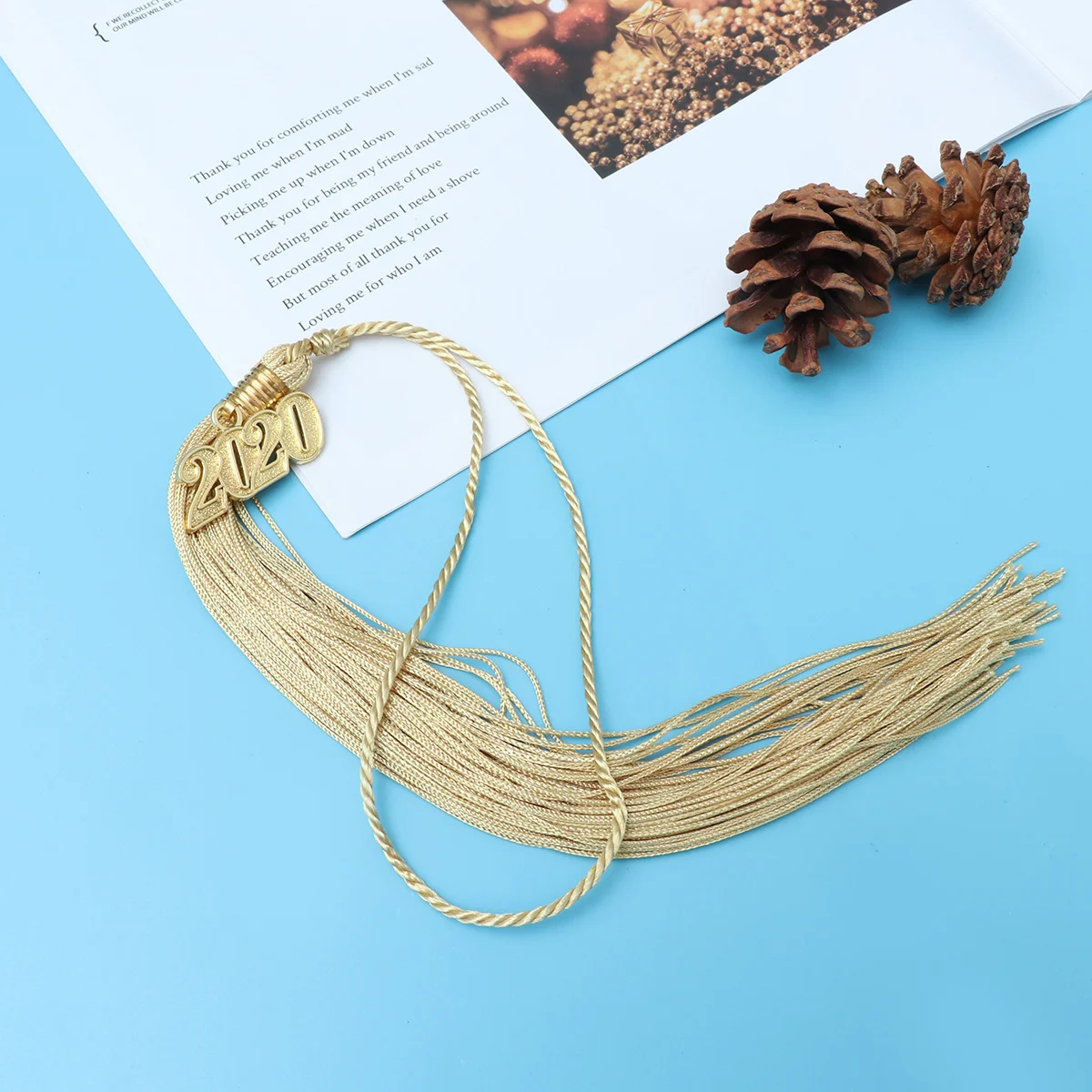 

Tassel Pendant 40cm Yellow Doctor Hat Graduation Accessories Polyester Material Smooth Sturdy Fine Workmanship