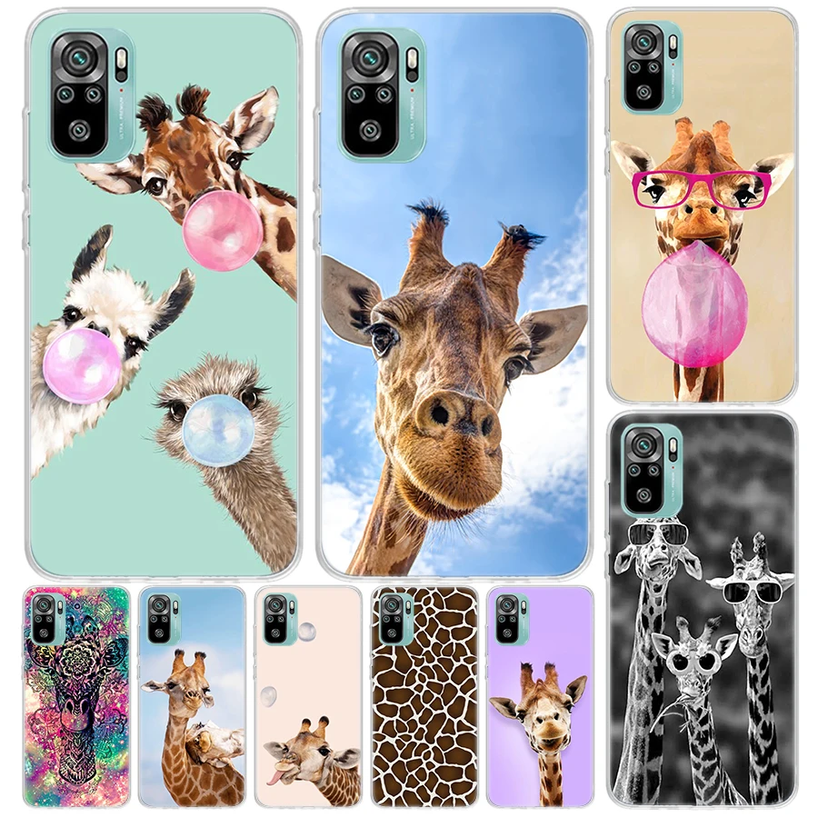 Cute Cartoon Giraffe Animal Cover For Xiaomi Redmi Note 13 12S 12 11 11S 10S 10 Pro Plus Phone Case 11E 11T 9 9S 8T 8 + Print Co