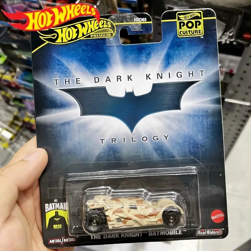 

Оригинальная модель автомобиля Hot Wheels Premium Pop Culture 1/64, украшение, коллекционные игрушки The Dark Knight Batmobile, подарки на день рождения для мальчиков