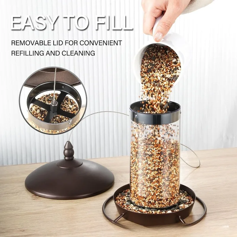 Anti-squirrel Five-metal Hanging Standing Outdoor Garden Bird Water Feeding Wild Bee Bird Feeder