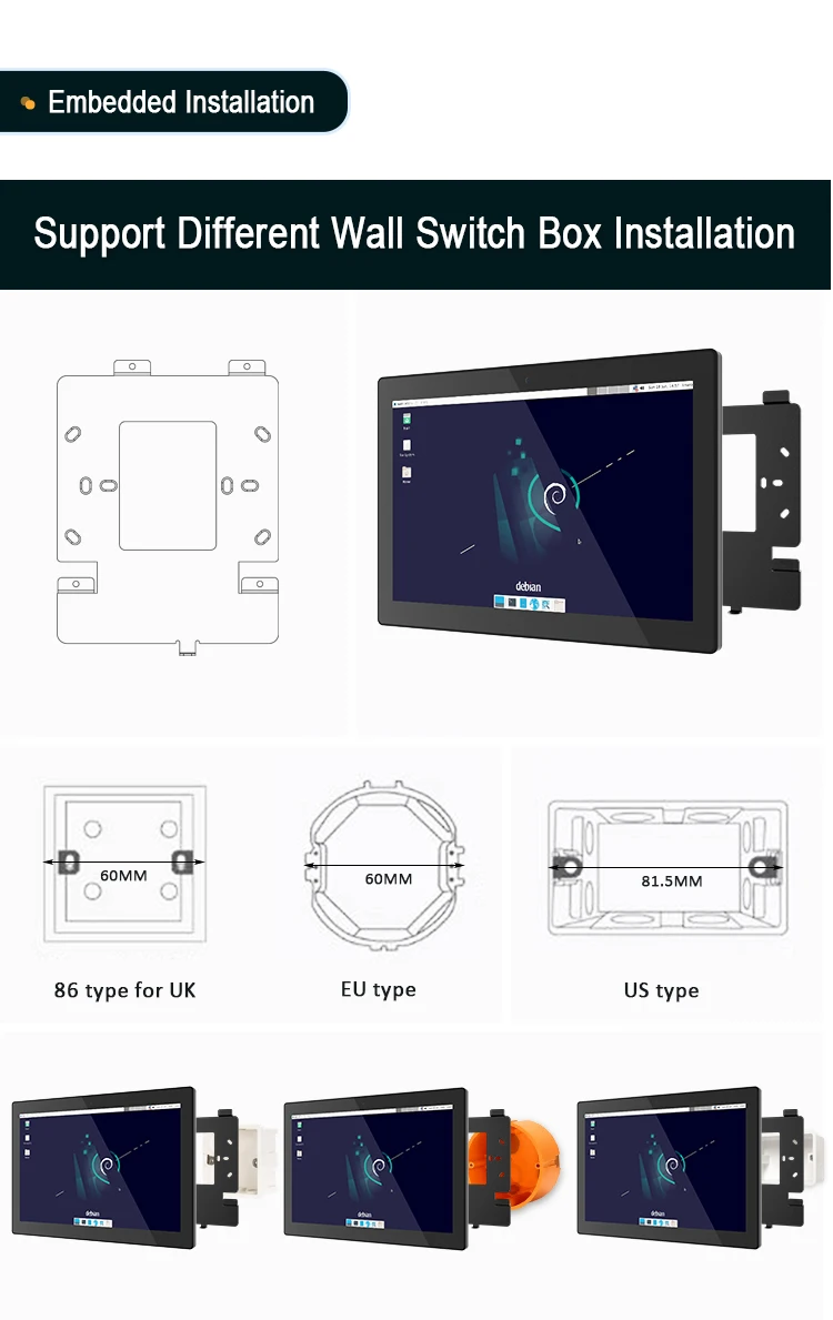 فريدة من نوعها YC-SM1011 10.1 بوصة Ubantu Debian Linux Buildroot Wifi Embedded PoE أقراص 10 بوصة أندرويد