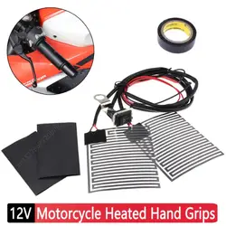 Winter Motorcycle Heated Hand Grips Pads 12V 10W Universal Snowmobile ATV Handlebar Handles Heater Warmer Kit for Harley Suzuki