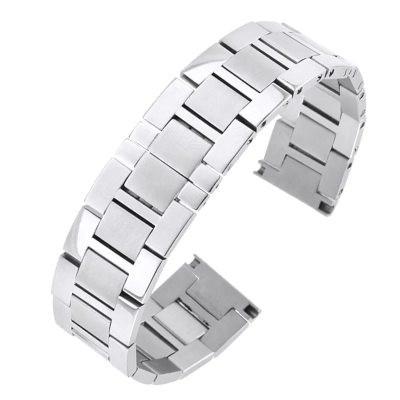 Stainless Steel Watch Strap for Cartier Tank Men Tank Solo London Santos Sweet-Proof Breathable Watch Band Accessories 20mm23mm