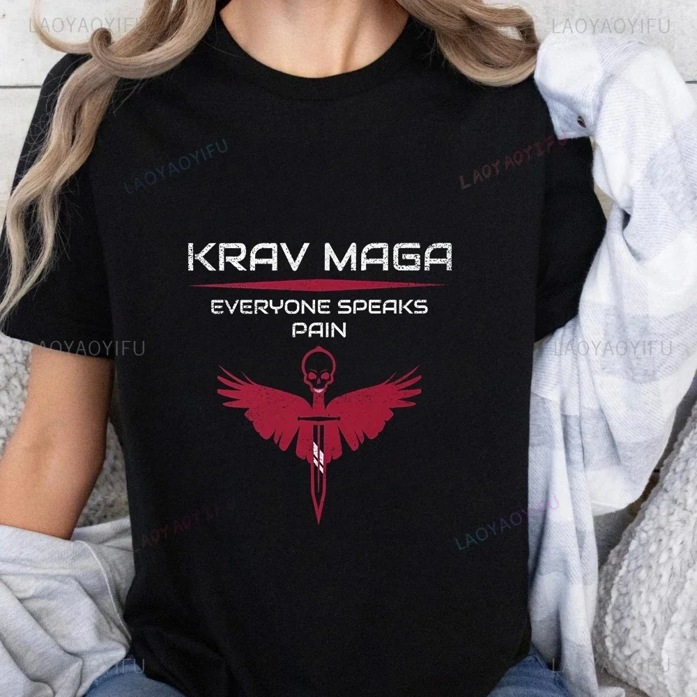 

Крав-мага, футболка с иллюстрированным рисунком специальных боевых методов, подходит для мужчин и женщин, изготовлена из повседневной хлопчатобумажной ткани