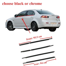 4 Pcs Black or Chrome Outside Window Glass Rubber for Lancer CY CX Window Outside Weatherstrip for Fortis Evo Cz 5727A005