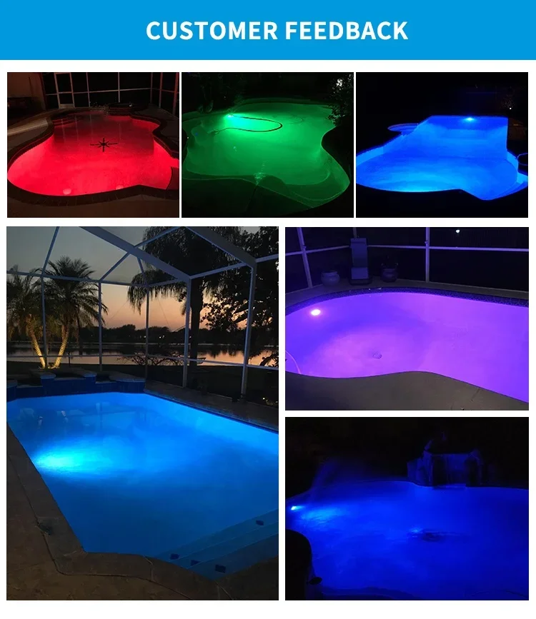 12V 18W Ip68 Rgb Wall Mounted Resin Filled Led Swimming Pool Light